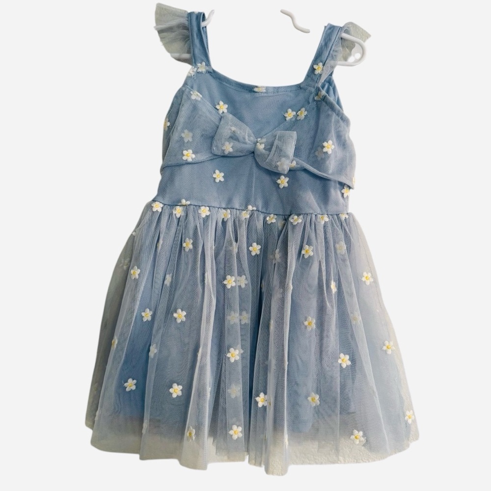 Nannette Blue Floral Tutu Mesh Fairy Dress Toddler Girls Size 3T